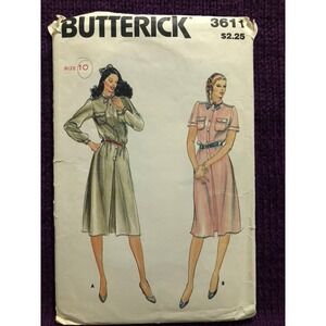Butterick 3611 shirt dress pattern sz 10
